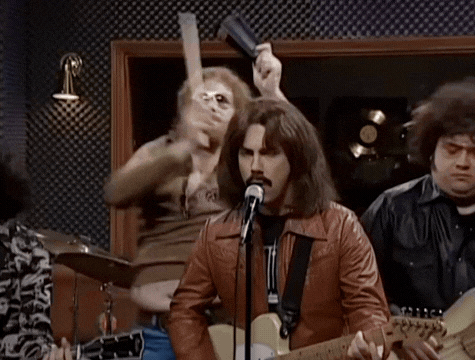 GIF of 'More Cowbell' SNL sketch